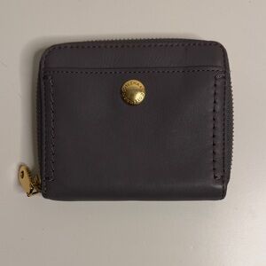 Coach Charcoal Leather Wallet with Gold Accents